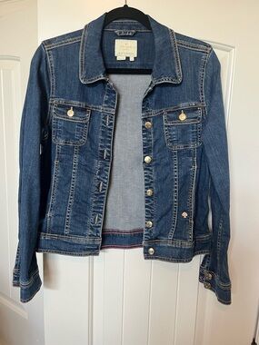 kate spade Classic Dark Blue Denim Jacket with Gold-Tone Buttons